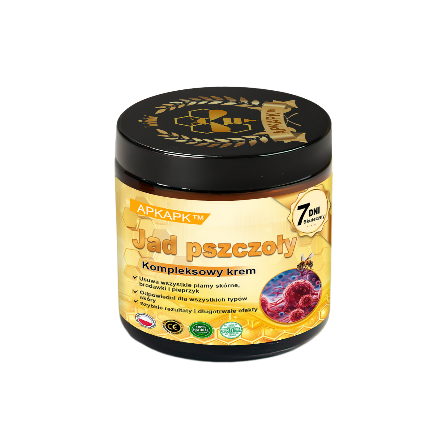 ΑPΚΑPK™Jad Pszczoły Kompleksowy Krem🧑⚕️🧑⚕️ 🥇pomaga w leczeniu problemów skórnych, takich jak: zmarszczki, blizny, plamy pigmentacyjne, rozstępy, trądzik, łuszczyca, egzema, zmiany skórne, podrażnienia, stany zapalne i inne problemy skórne🔥