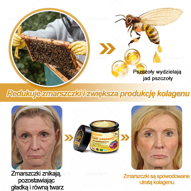 ΑPΚΑPK™Jad Pszczoły Kompleksowy Krem🧑‍⚕️🧑‍⚕️ 🥇pomaga w leczeniu problemów skórnych, takich jak: zmarszczki, blizny, plamy pigmentacyjne, rozstępy, trądzik, łuszczyca, egzema, zmiany skórne, podrażnienia, stany zapalne i inne problemy skórne🔥